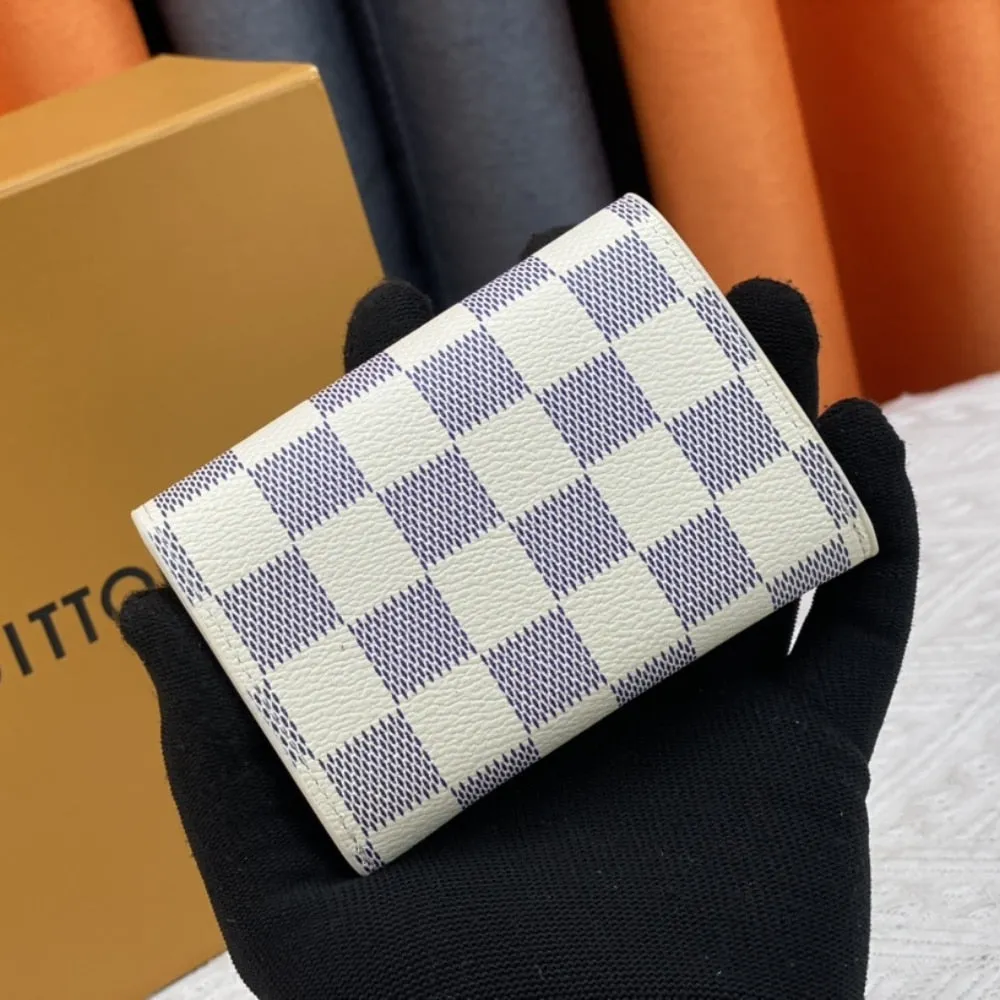 LV ROSALIE COIN DAMIER AZUR CANVAS BALLERINE PINK 11CM N61276
