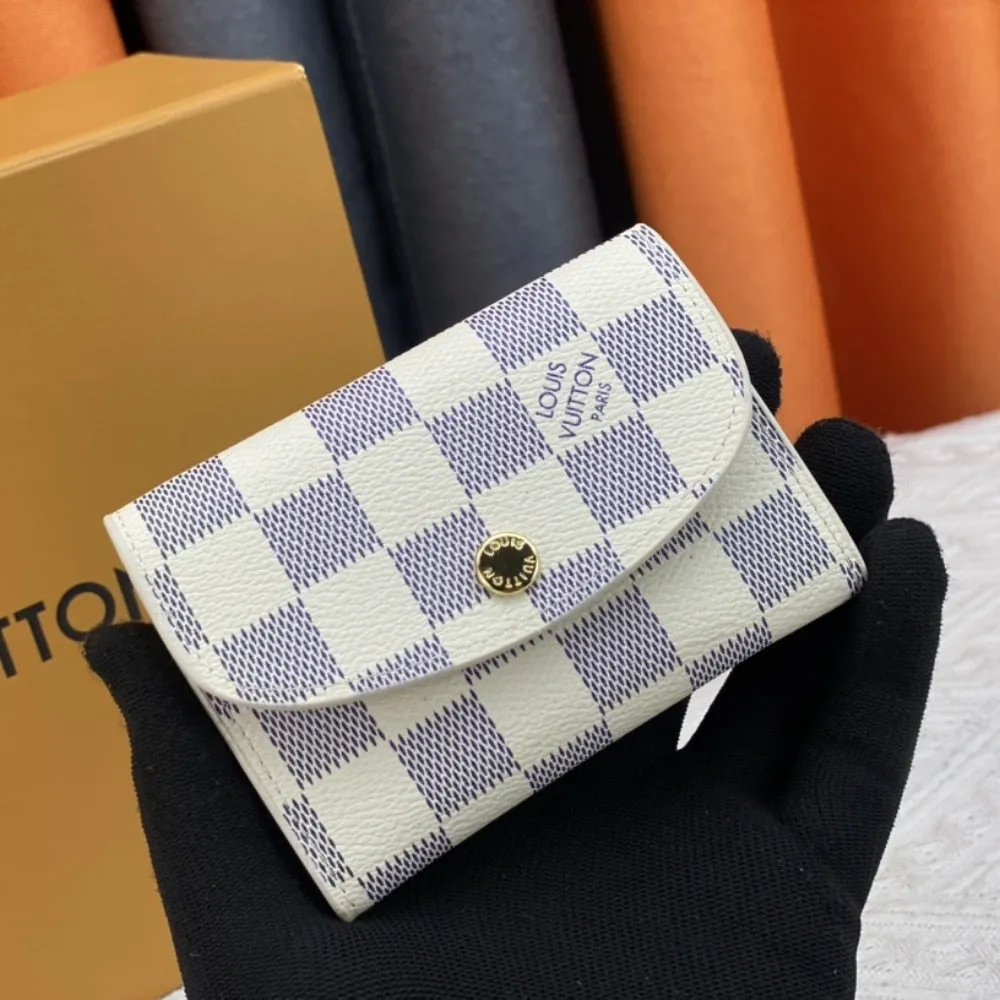 LV ROSALIE COIN DAMIER AZUR CANVAS BALLERINE PINK 11CM N61276