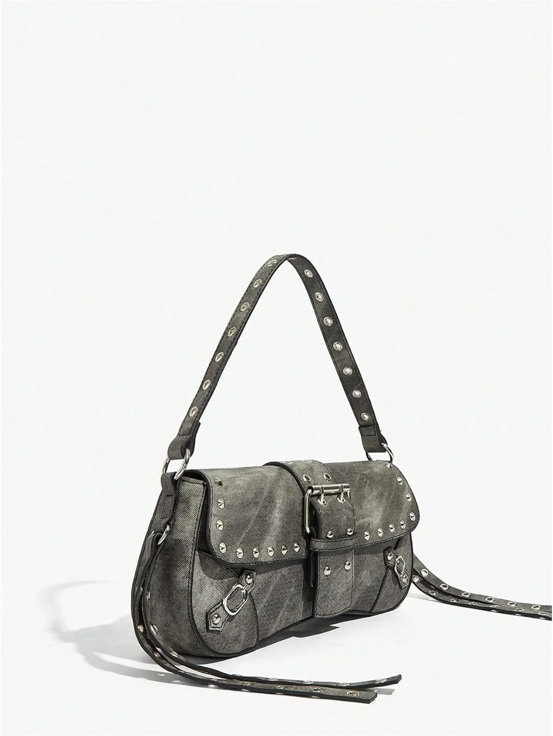 MakeMeChic Women's Shoulder Bags Y2K PU Leather Clutch Small Purse Hobo Bags