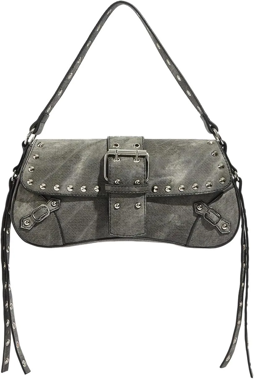 MakeMeChic Women's Shoulder Bags Y2K PU Leather Clutch Small Purse Hobo Bags