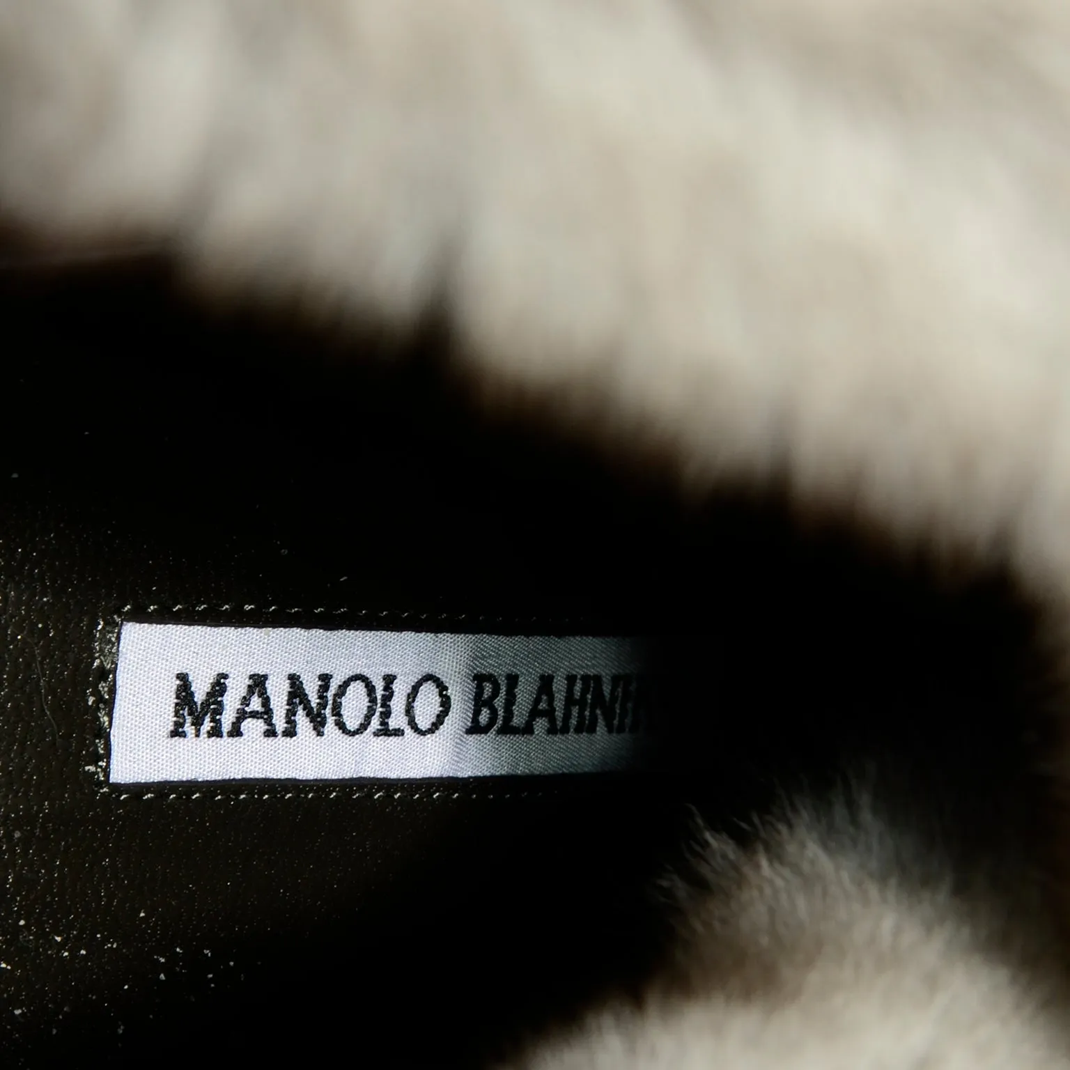 Manolo Blahnik Black Suede Booties With Mink Fur Trim 36.5