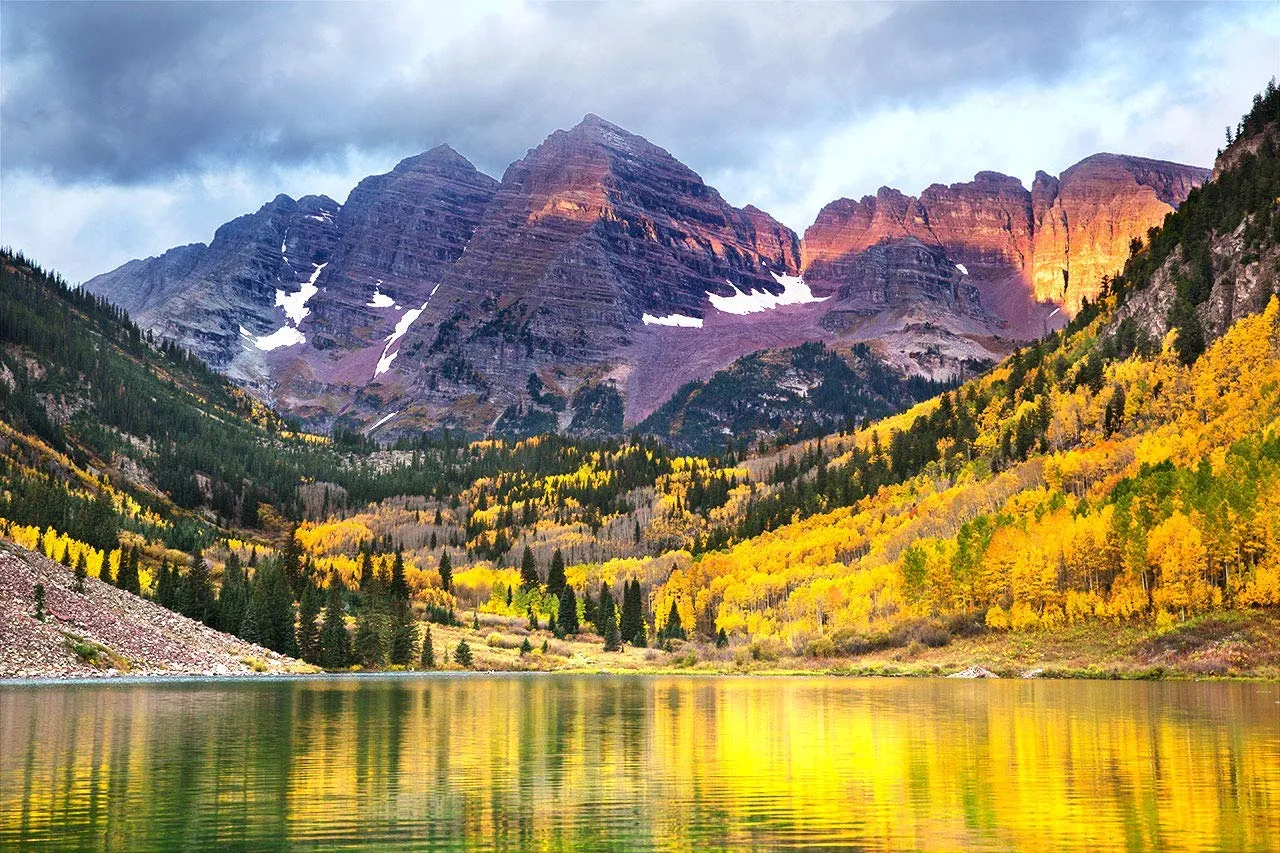 Maroon Bells Photography, Sunrise View of Maroon Bells in Autumn Photo Print, Colorado Wall Art, Aspen Home Decor, 8x10 to 24x36