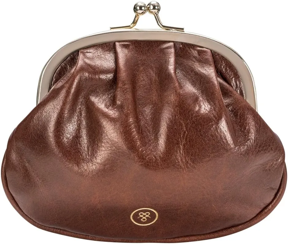 Maxwell Scott - Womens Luxury Leather Ball Clasp Coin Pouch Pocket Wallet - Made from Italian Full Grain Hides - The Sabina