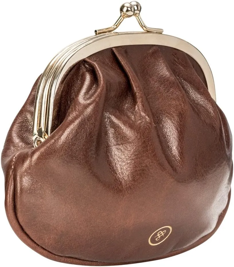 Maxwell Scott - Womens Luxury Leather Ball Clasp Coin Pouch Pocket Wallet - Made from Italian Full Grain Hides - The Sabina