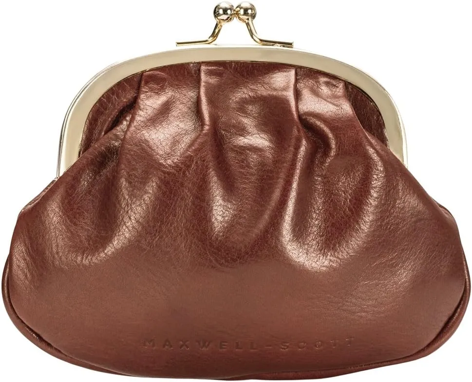 Maxwell Scott - Womens Luxury Leather Ball Clasp Coin Pouch Pocket Wallet - Made from Italian Full Grain Hides - The Sabina