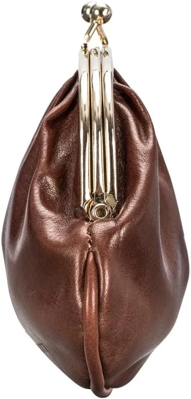 Maxwell Scott - Womens Luxury Leather Ball Clasp Coin Pouch Pocket Wallet - Made from Italian Full Grain Hides - The Sabina