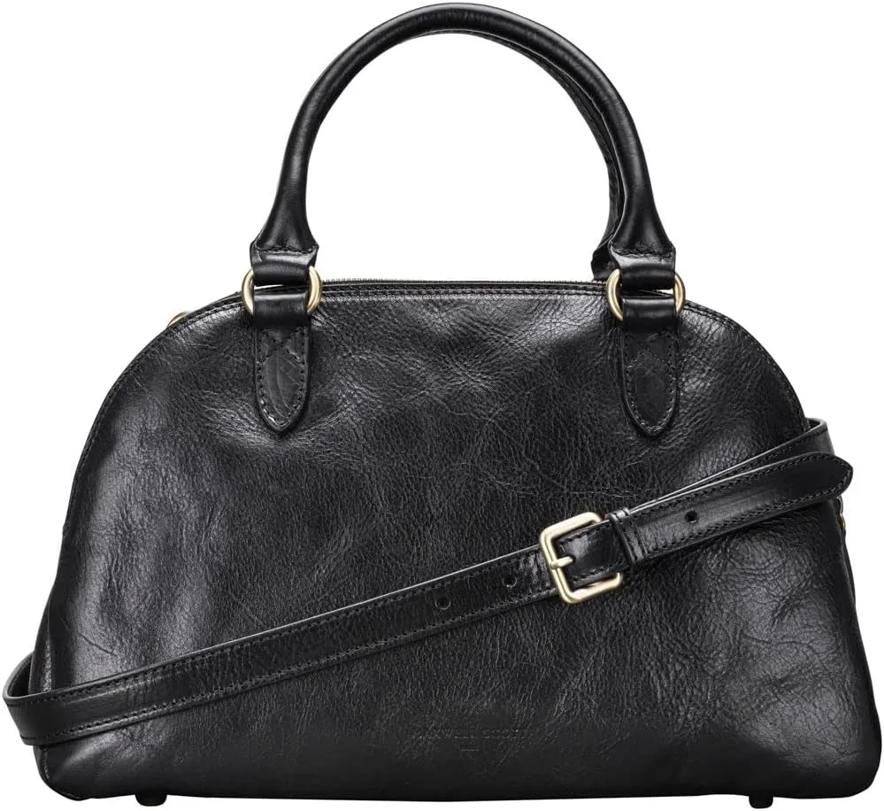 Maxwell Scott - Womens Luxury Leather Triple Zip Bowling Bag Purse with Shoulder Strap - Made in Italy - The LilianaS