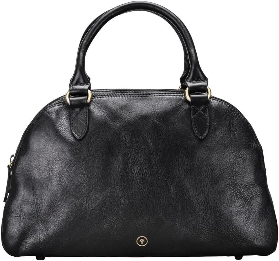 Maxwell Scott - Womens Luxury Leather Triple Zip Bowling Bag Purse with Shoulder Strap - Made in Italy - The LilianaS