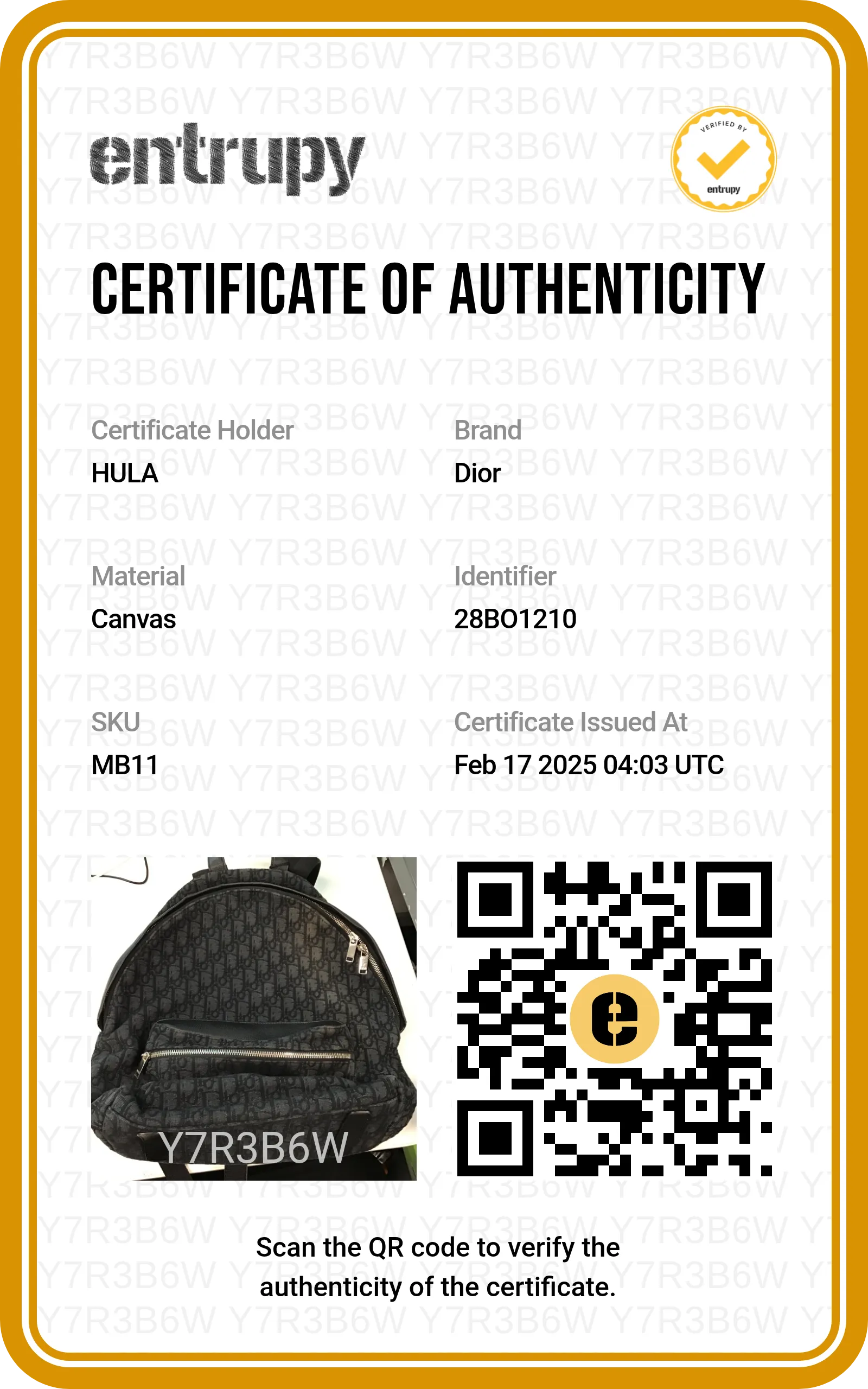 [MB11] Christian Dior | Backpack