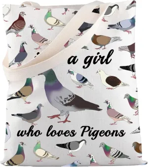 MBMSO Pigeon Gifts Tote Bag Pigeon Lovers Gifts Pigeons Bird Shopping Bag Birding Gifts for Pigeons Owner Pigeons Pattern Bag