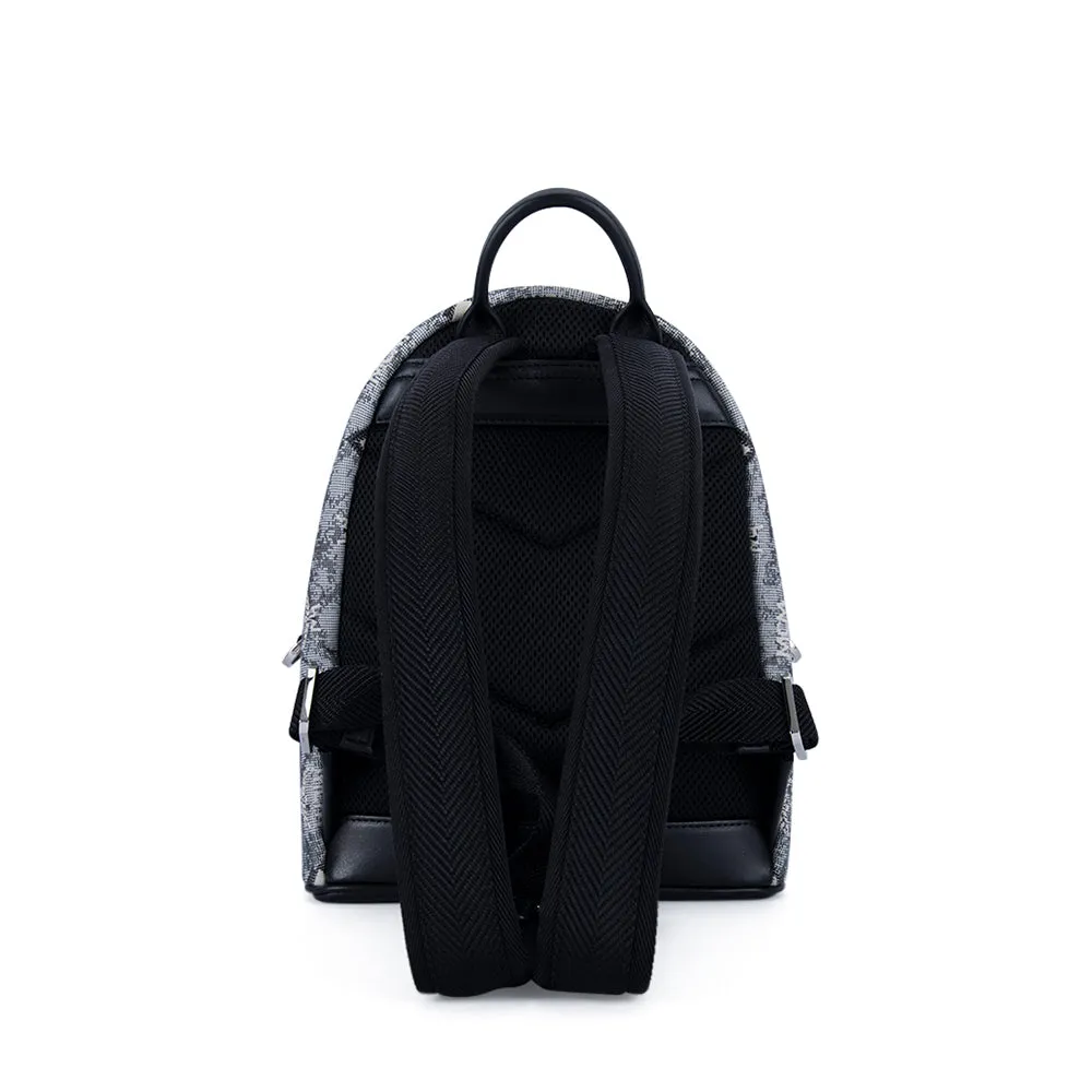 MCM Vintage Monogram Jacquard Backpack Bag Grey  Mini