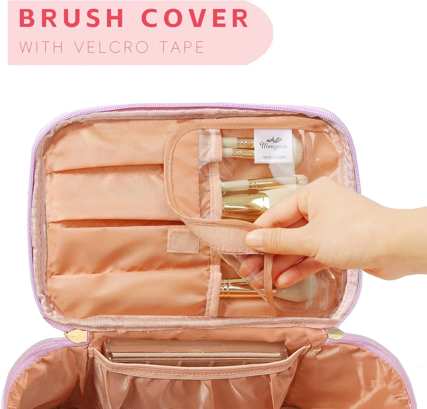 Meiyuuo Cute Makeup Bag for Girls Personalized Cosmetic Bags for Teens Monogrammed Travel Pro Pouch Toiletry Bag for Women Bridal Shower Birthday Gifts for Her Preppy Gradient Pink Initial A