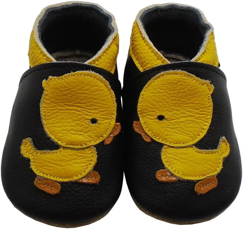 Mejale Baby Shoes Soft Sole Leather Crawling Moccasins Cartoon Star Infant Toddler First Walker Slippers