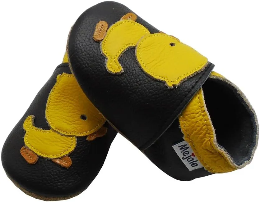 Mejale Baby Shoes Soft Sole Leather Crawling Moccasins Cartoon Star Infant Toddler First Walker Slippers