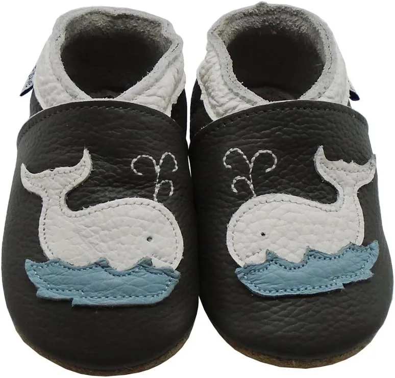 Mejale Baby Shoes Soft Sole Leather Moccasins Cartoon Butterfly Infant Toddler First Walker Slippers