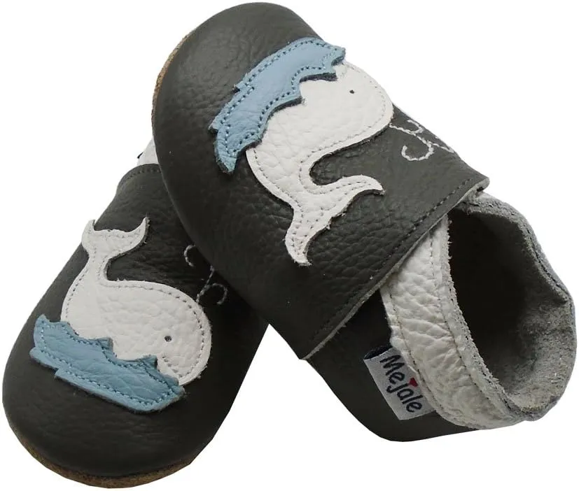 Mejale Baby Shoes Soft Sole Leather Moccasins Cartoon Butterfly Infant Toddler First Walker Slippers