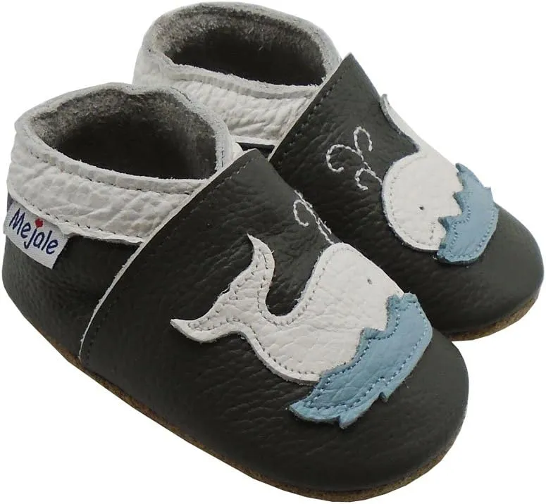 Mejale Baby Shoes Soft Sole Leather Moccasins Cartoon Butterfly Infant Toddler First Walker Slippers