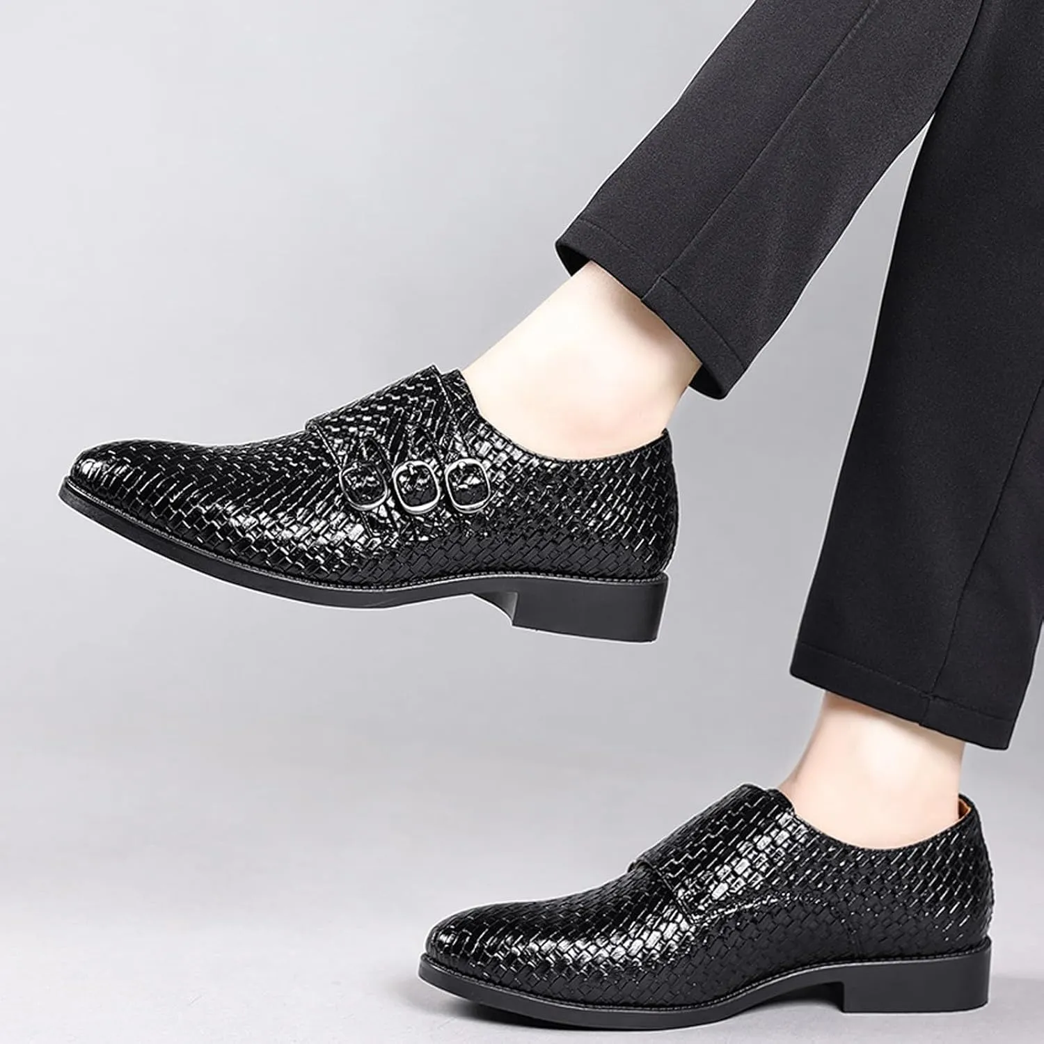 Men's Business Attire Casual Shoes British Pointed Solid Color Lace Up Leather Shoes Mens Casual Shoes 10