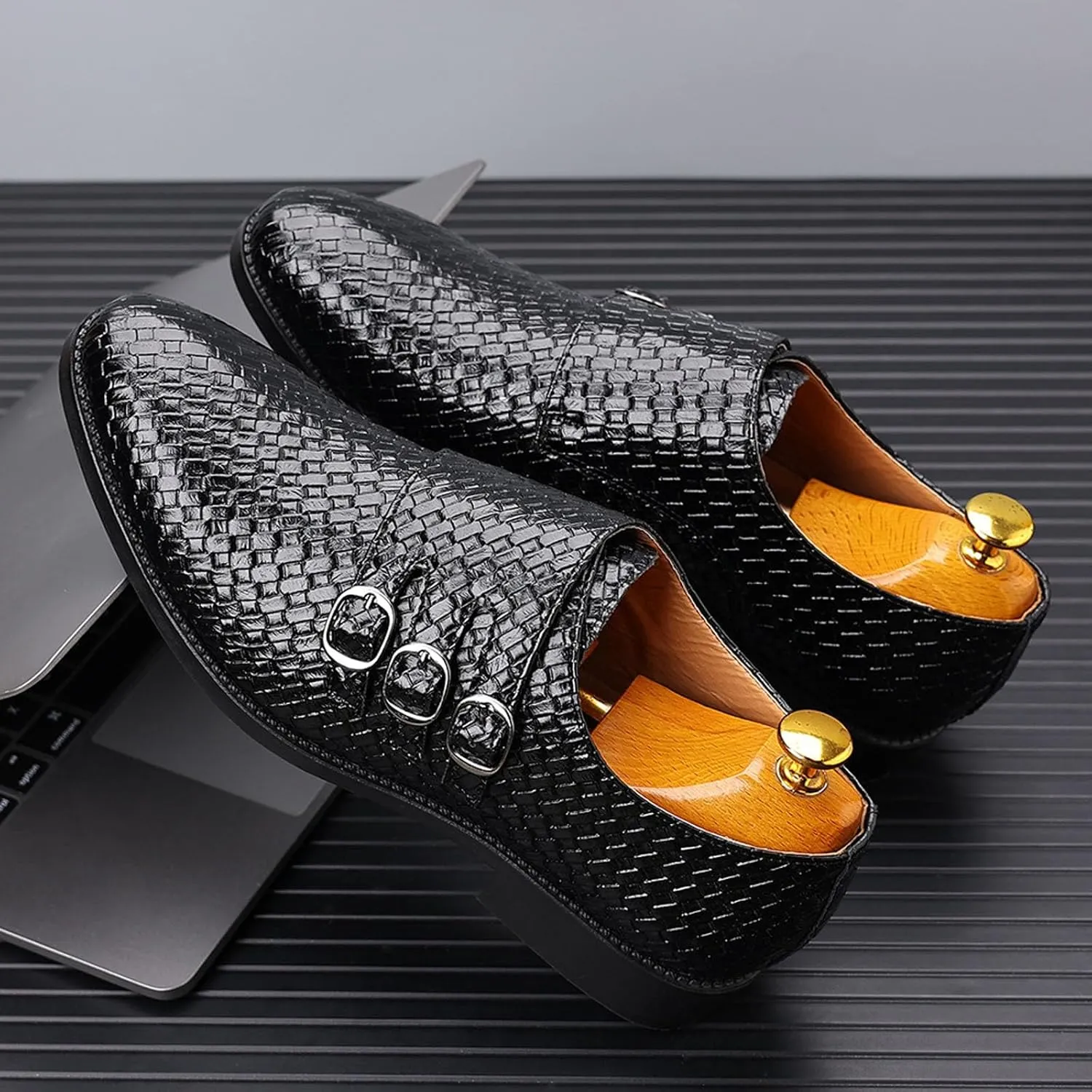 Men's Business Attire Casual Shoes British Pointed Solid Color Lace Up Leather Shoes Mens Casual Shoes 10