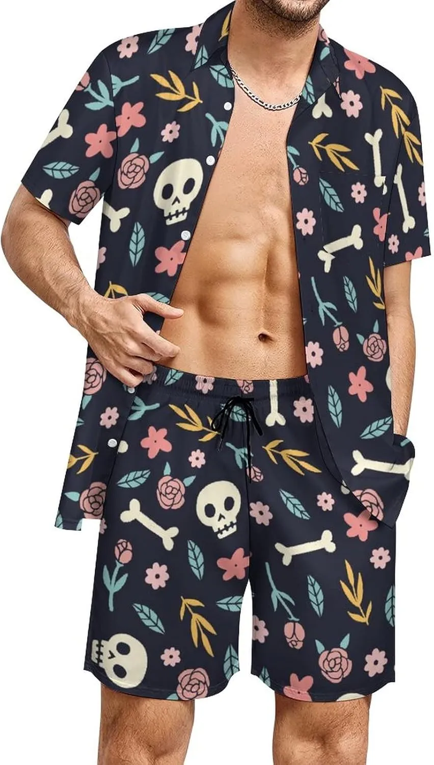 Mens Galaxy Shirts and Shorts Set 2 Piece with Bucket Hats