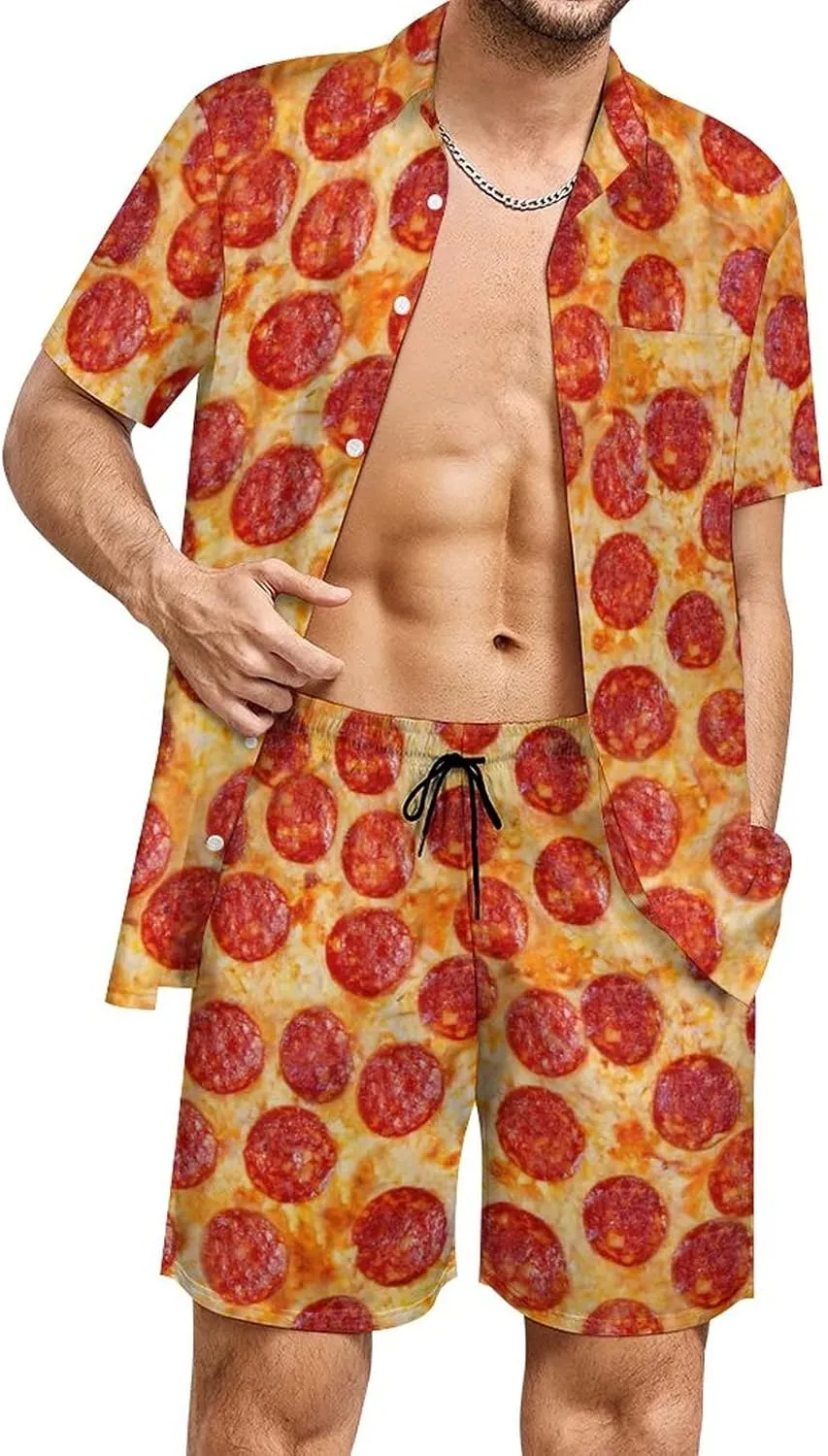 Mens Galaxy Shirts and Shorts Set 2 Piece with Bucket Hats