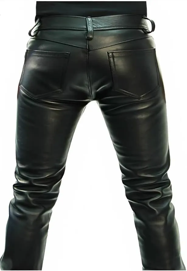 Men's Leather Motorcycle Pant Real Native American Hand Made Cowboy Style Cowhide Leather Pant