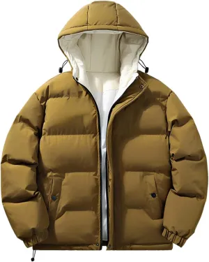 Men's Puffer Jacket Lightweight Warm Winter Coats Water Repellent Windproof Insulated Jacket Zipper Soft Outwear