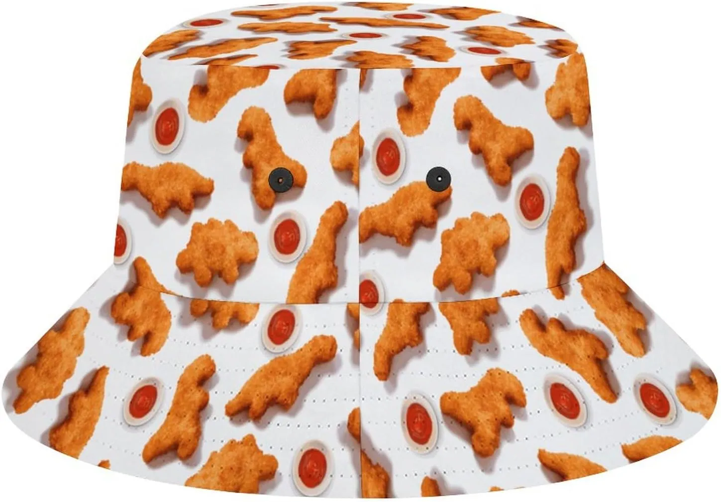 Mercuryelf Chicken Nuggets Bucket Hat Gifts for Men Women, Unisex Packable Sun Cap, Fashion Fisherman Hat Summer Outdoor