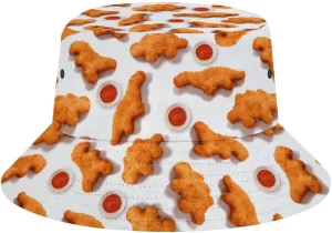 Mercuryelf Chicken Nuggets Bucket Hat Gifts for Men Women, Unisex Packable Sun Cap, Fashion Fisherman Hat Summer Outdoor