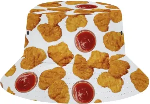 Mercuryelf Chicken Nuggets Bucket Hat Gifts for Men Women, Unisex Packable Sun Cap, Fashion Fisherman Hat Summer Outdoor
