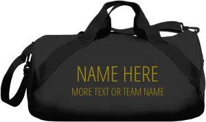 Metallic Gold Custom Dance Bag: Barrel Duffel Bag