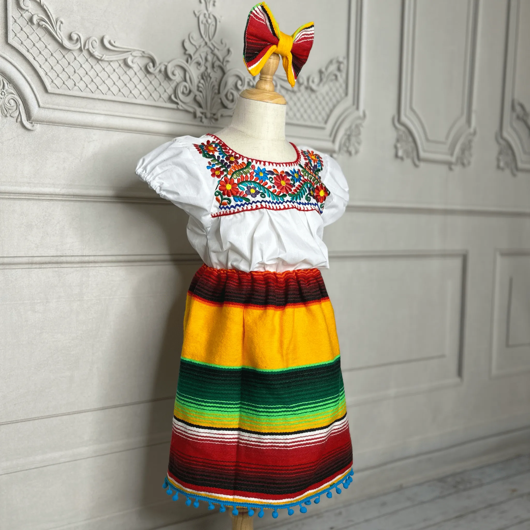 Mexican Sarape Skirt Set - Girls