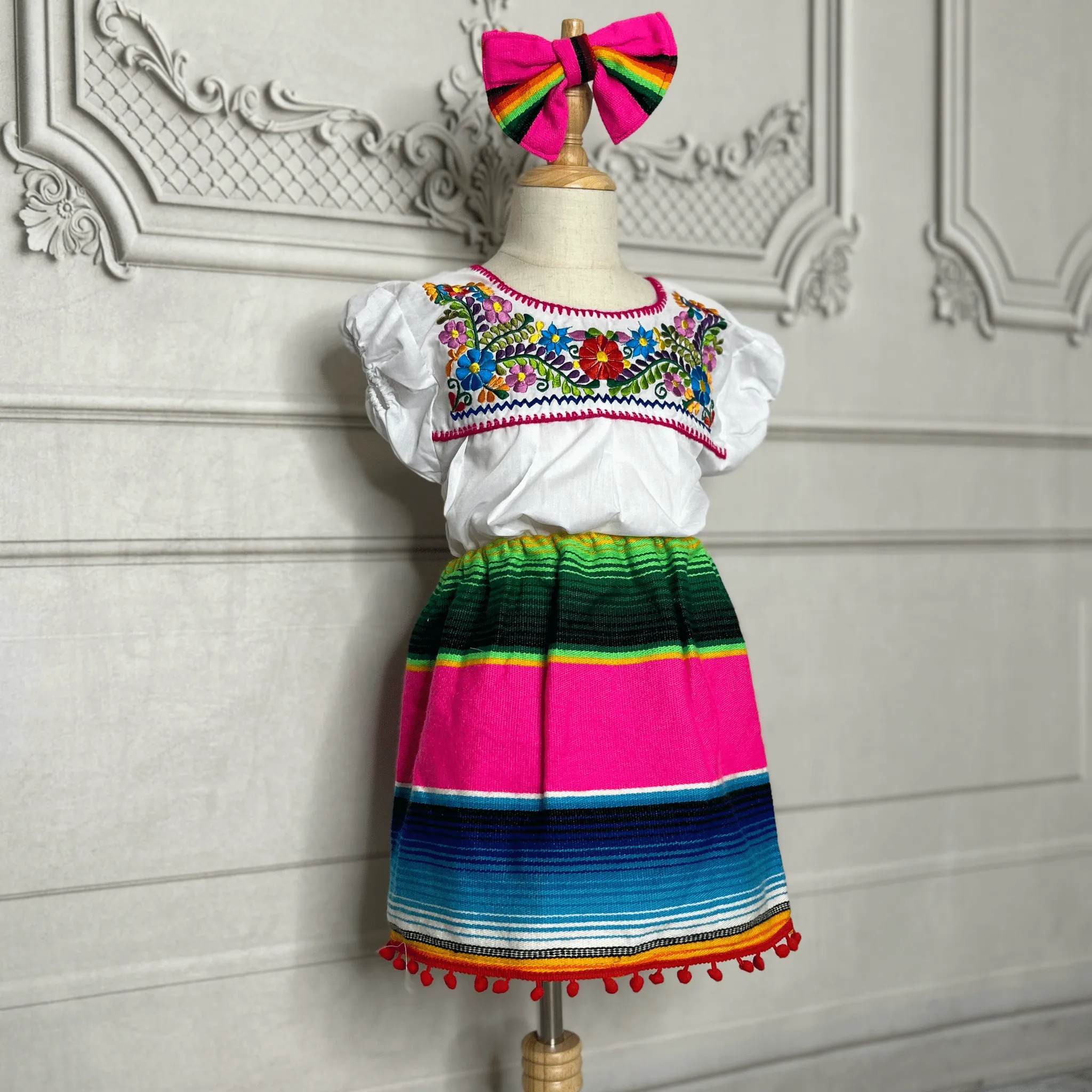 Mexican Sarape Skirt Set - Girls