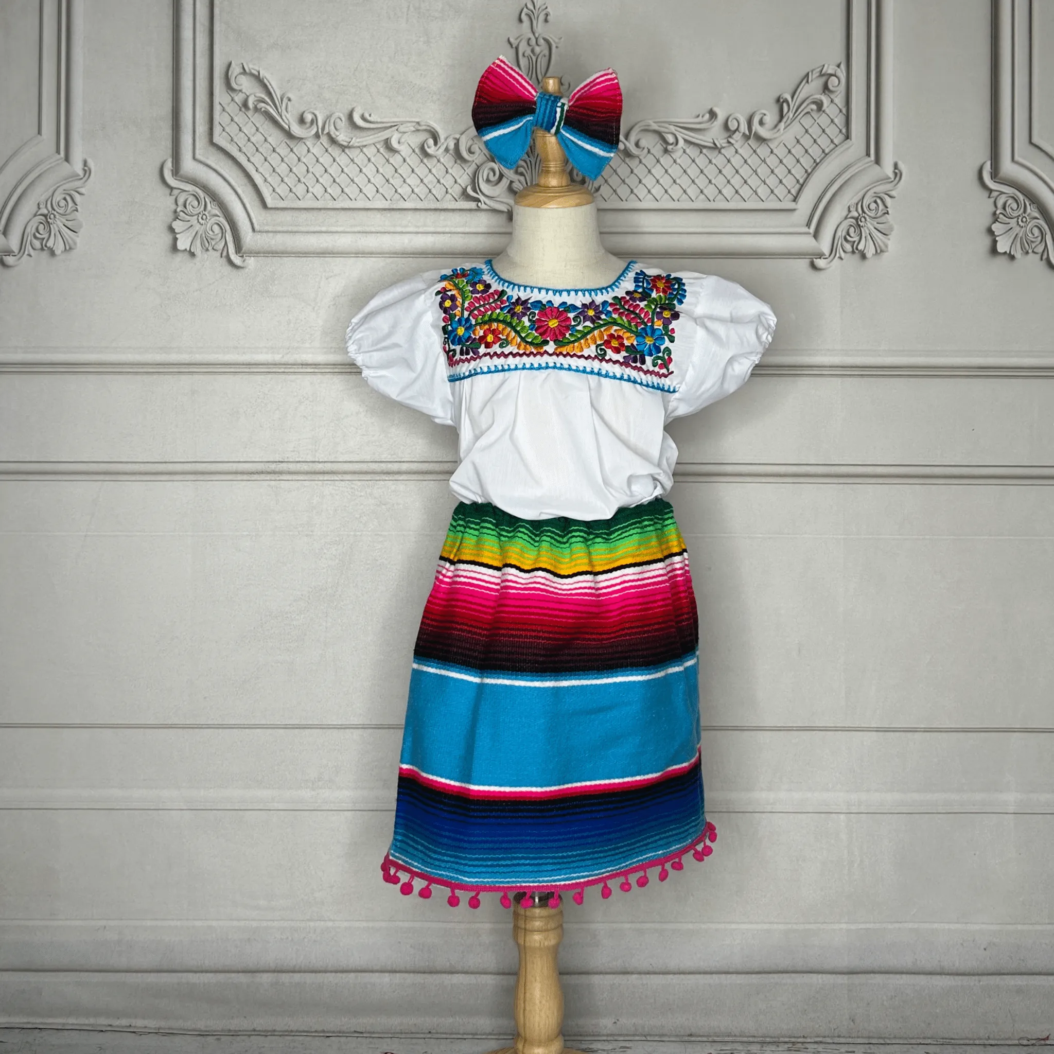 Mexican Sarape Skirt Set - Girls