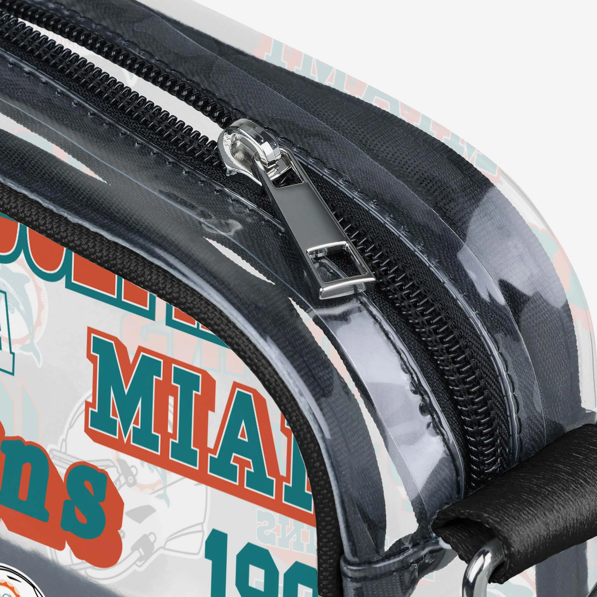 Miami Dolphins Repeat Retro Print Clear Crossbody Bag
