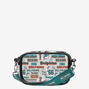 Miami Dolphins Repeat Retro Print Clear Crossbody Bag