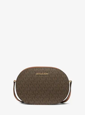 Micheal Kors Jet Set Travel Medium Signature Logo Crossbody Bag Brown