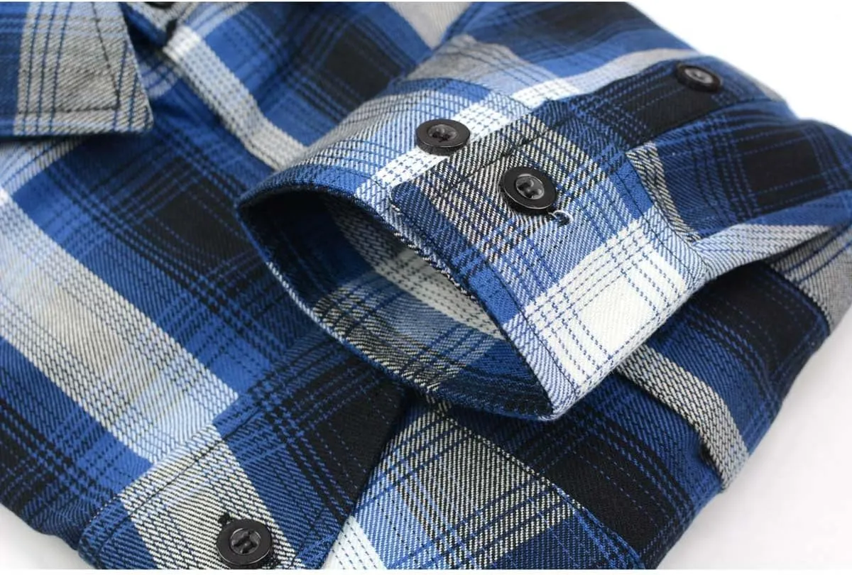 Milwaukee Leather Men’s Casual Cotton Flannel Plaid Long Sleeve Button Down Cotton Shirts
