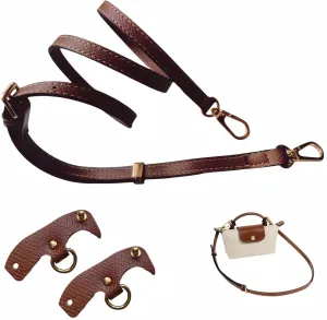 Mini Bags Leather Shoulder Strap Adjustable Bag Strap with Metal Swivel Hooks for for Longchamp Mini Bags,adjustable length range is 35 to 48 Inches ﻿