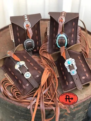 Mini Saddle Bag with Whisky Pop Stitch for Phone, Keys, Roping Powder, etc