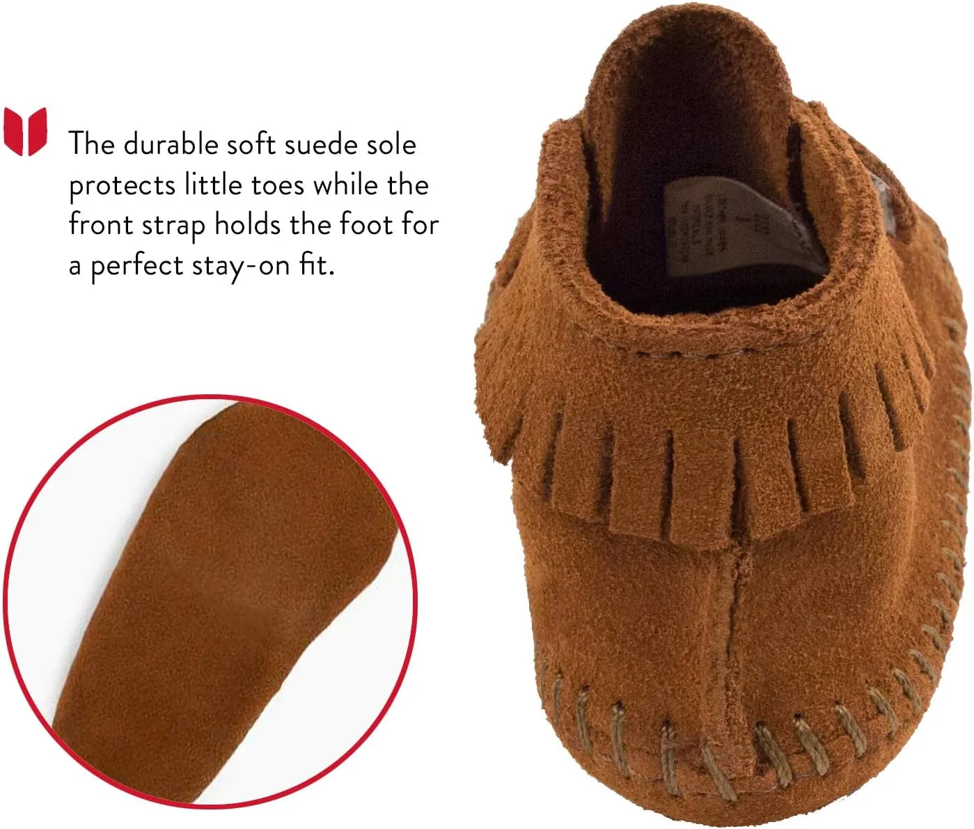 Minnetonka Front Strap Bootie (Infant/Toddler)