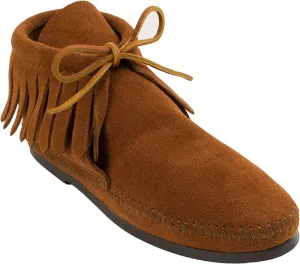 Minnetonka Women's Classic Fringe Hardsole Boots 8 M Brown