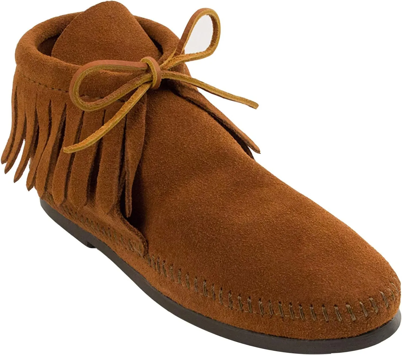 Minnetonka Women's Classic Fringe Hardsole Boots 8.5 M Brown