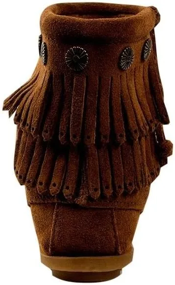 Minnetonka Women's Double-Fringe Side-Zip Boot