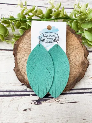 Mint Suede Feather