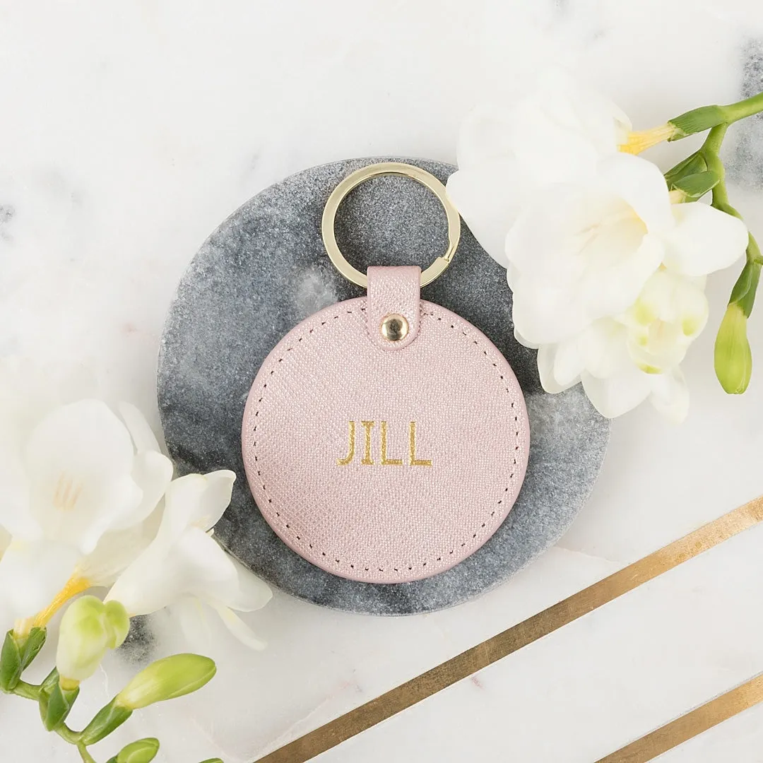 Miss Emily Circle Keyring Rose Gold