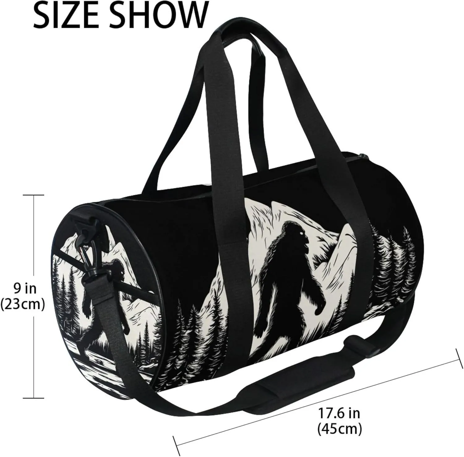 MNSRUU Sports Duffel Bags, Silhouette Of Gorillas Athletic Gym Bag Overnight Workout Travel Tote Luggage for Men Women Yoga