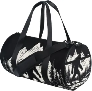 MNSRUU Sports Duffel Bags, Silhouette Of Gorillas Athletic Gym Bag Overnight Workout Travel Tote Luggage for Men Women Yoga