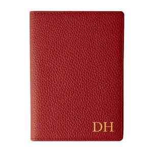 Mon Purse Pebbled Luxe Passport Holder in Red