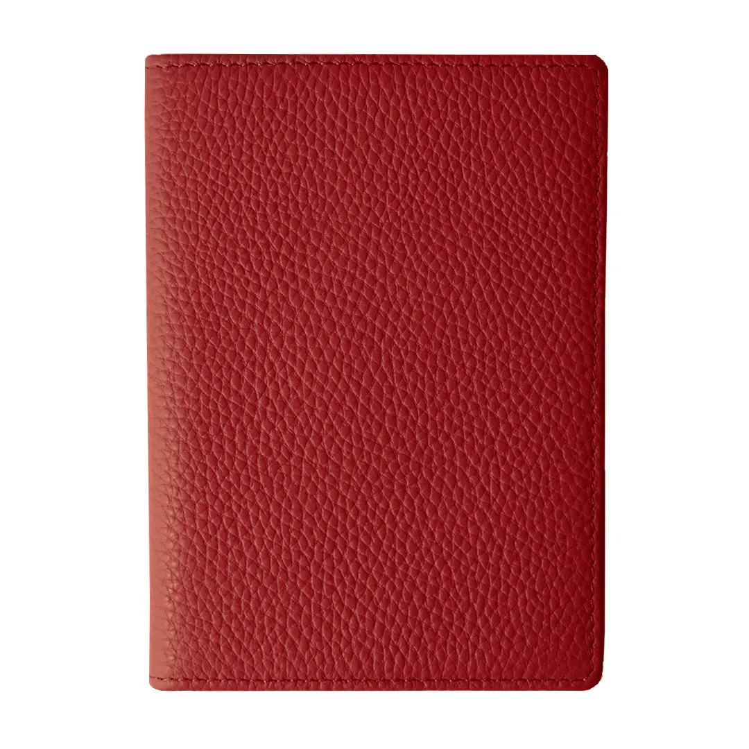 Mon Purse Pebbled Luxe Passport Holder in Red